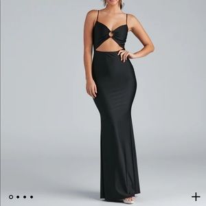 Windsor Terror formal cutout black mermaid gown dress maxi
